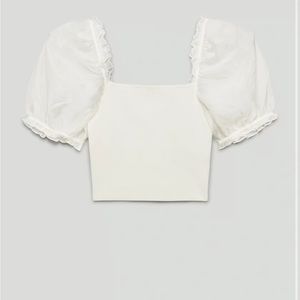 NWOT Aritzia Wilfred Sheer Sleeve Top XS